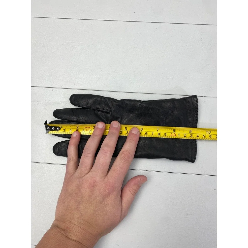Aris‎ Isotoner, Genuine Leather Gloves, Womens Size 8 Thinsulate Lined Black